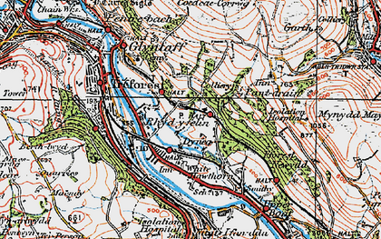 Old map of Rhydyfelin in 1919
