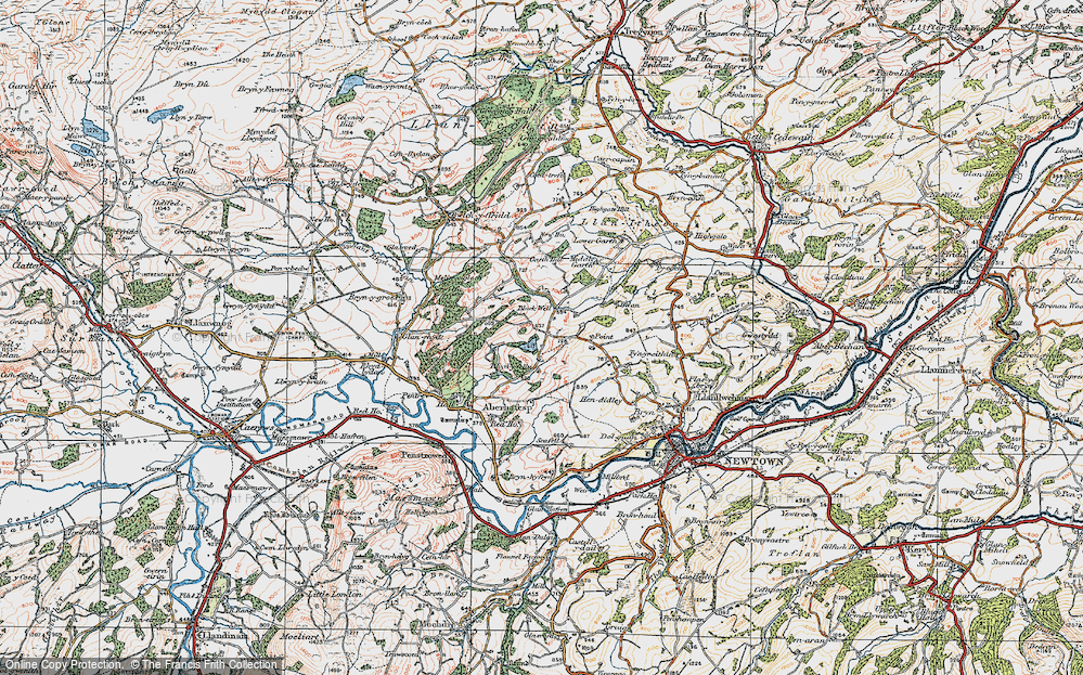 Old Map of Historic Map covering Bryn-y-pentre Wood in 1921