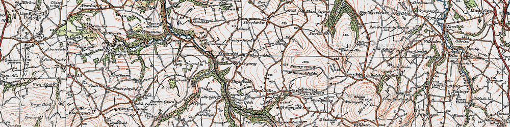 Old map of Rhydyfelin in 1923