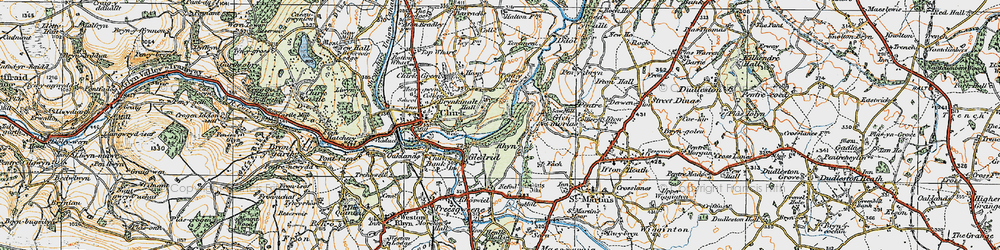 Old map of Brynkinalt in 1921