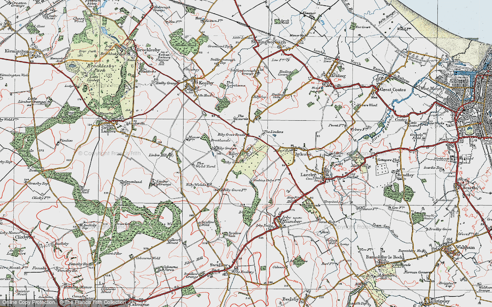 Old Map of Historic Map covering Bratlands in 1923