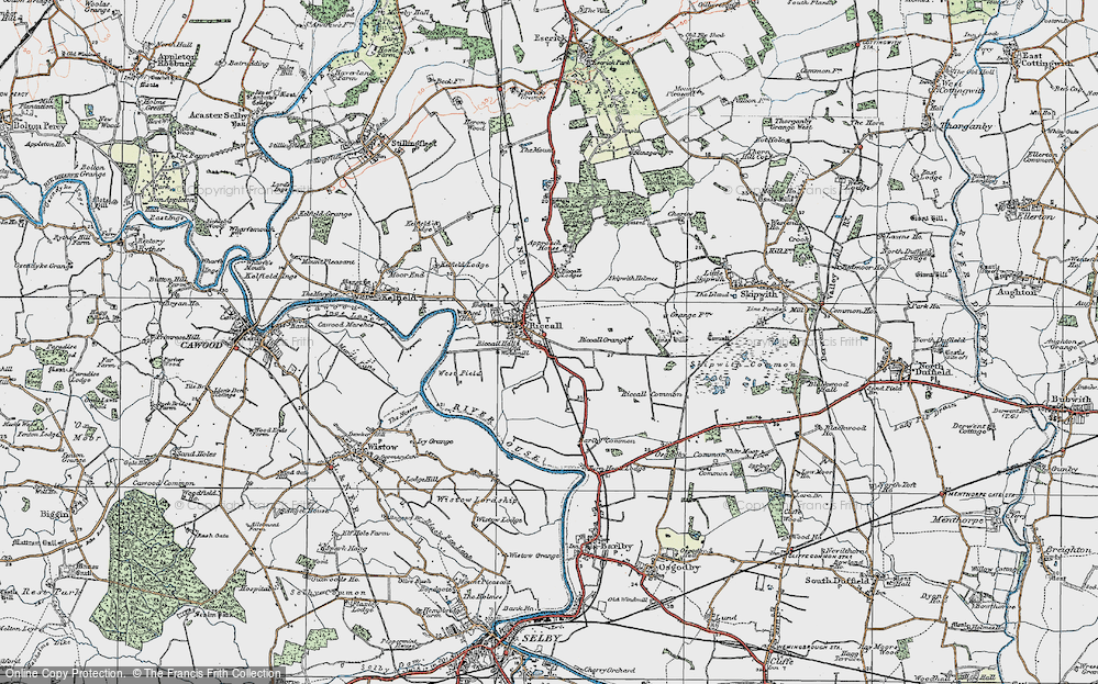Old Map of Riccall, 1924 in 1924