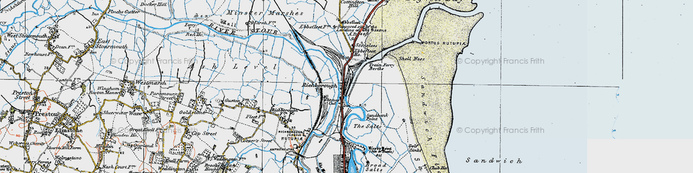 Old map of Richborough Port in 1920