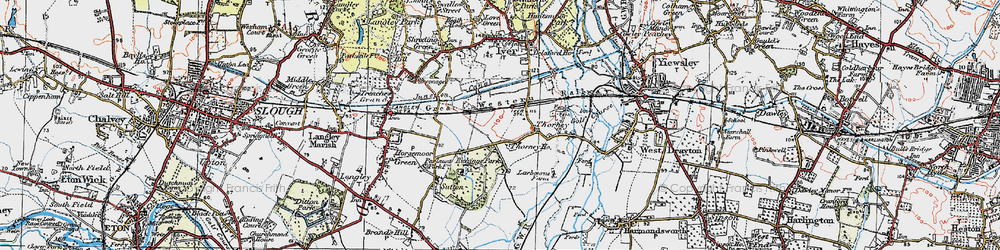 Old map of Richings Park in 1920