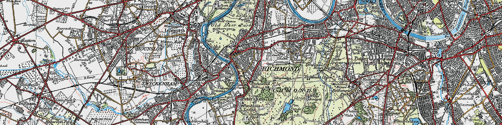 Old map of Richmond in 1920