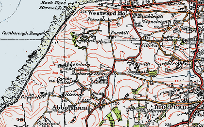 Old map of Abbotsham Court in 1919