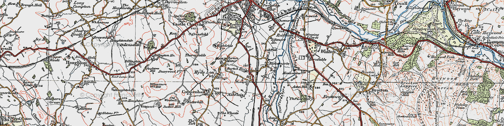 Old map of Rickerscote in 1921
