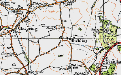 Old map of Rickling in 1919