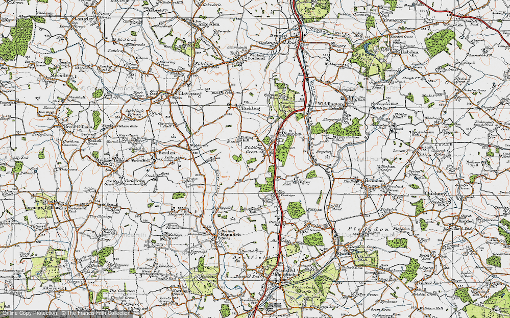 Old Map of Rickling Green, 1919 in 1919