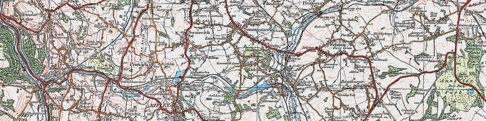 Old map of Riddings in 1921