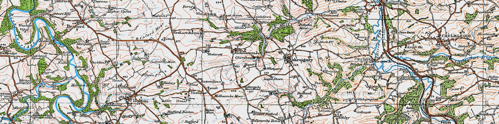 Old map of Westacott Barton in 1919