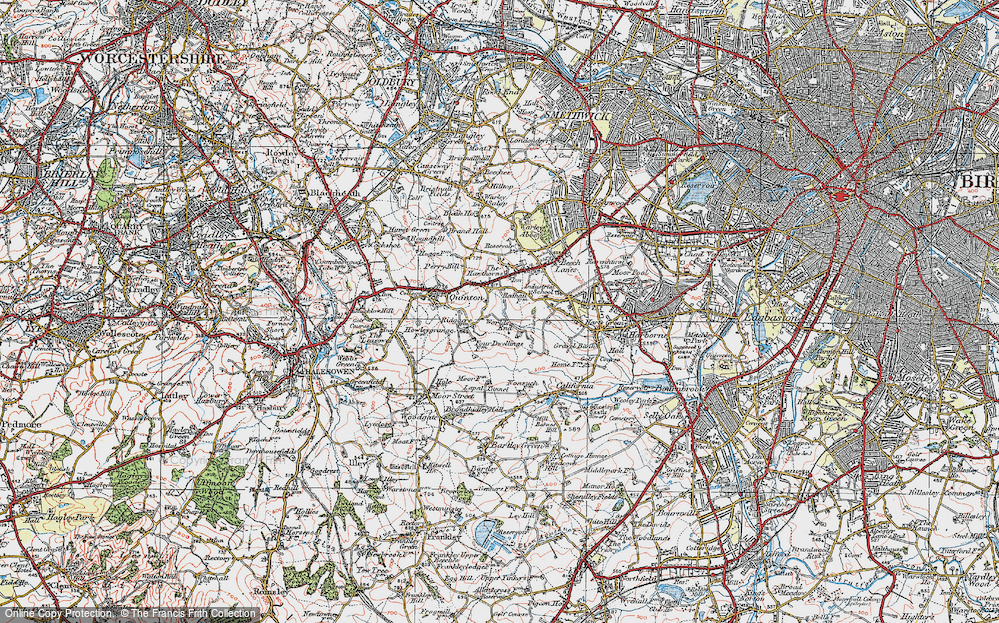 Old Map of Ridgacre, 1921 in 1921