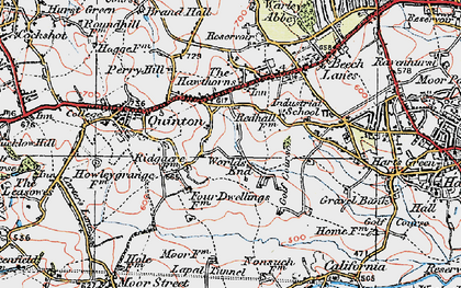 Old map of Ridgacre in 1921