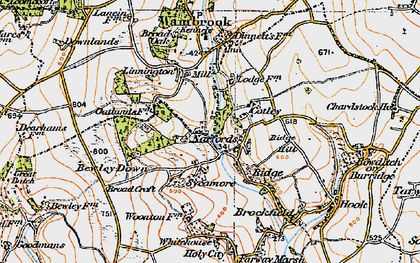 Old map of Ridge in 1919