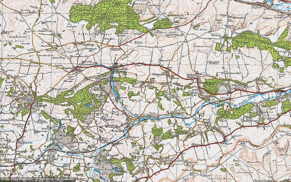 Old Map of Ridge, 1919 in 1919