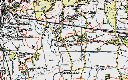 Old map of Ridge Green in 1920