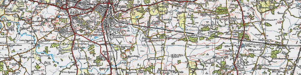 Old map of Redhill Aerodrome in 1920