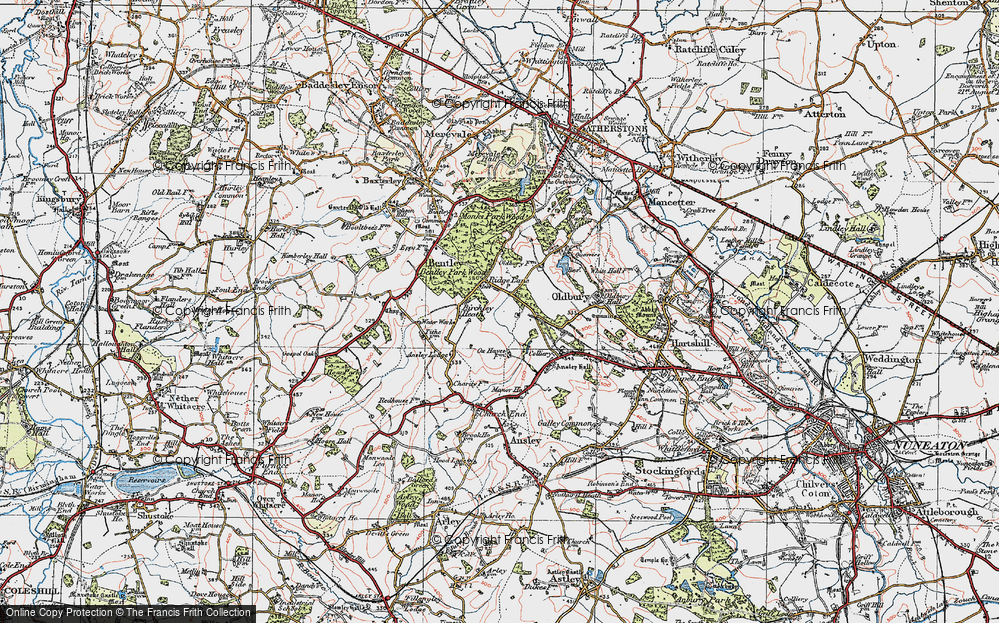 Old Map of Ridge Lane, 1921 in 1921