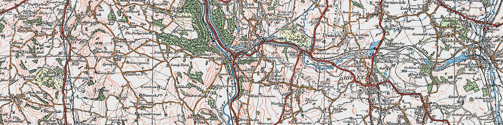 Old map of Ambergate in 1921