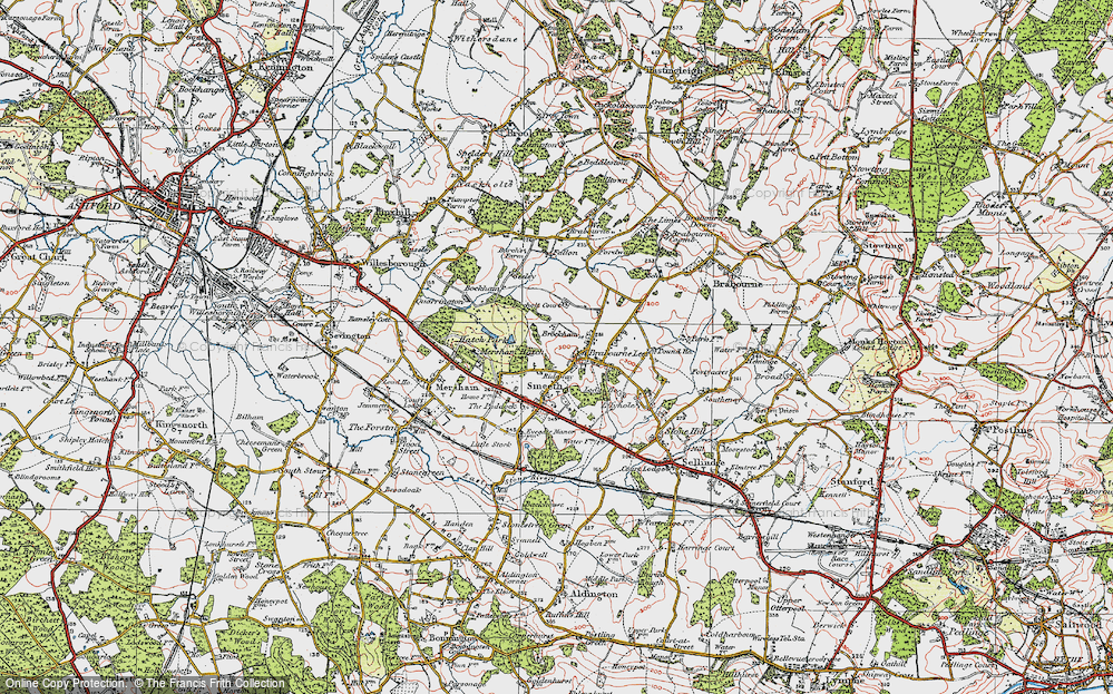 Old Map of Ridgeway, 1921 in 1921