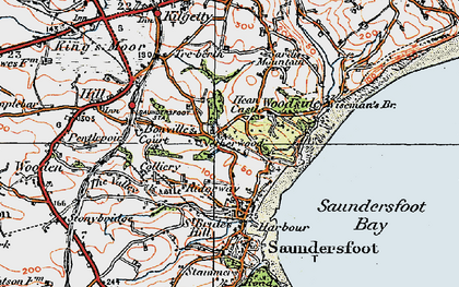 Old map of Ridgeway in 1922