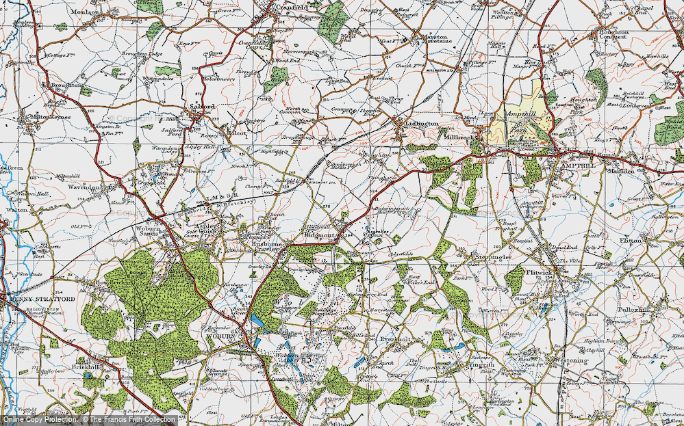 Old Map of Ridgmont, 1919 in 1919