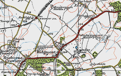 Old map of Ridgmont in 1919