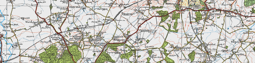 Old map of Ridgmont in 1919