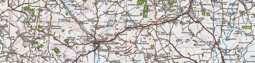 Old map of Riding Gate in 1919