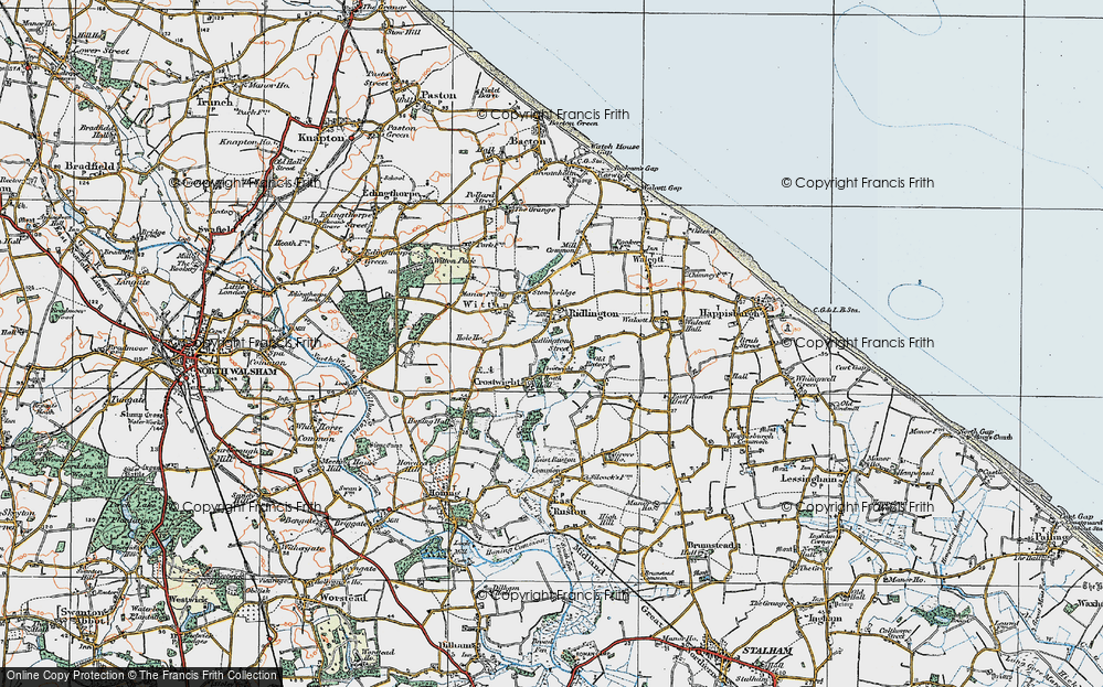 Old Map of Ridlington Street, 1922 in 1922