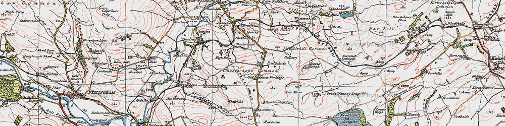 Old map of Aid Moss in 1925