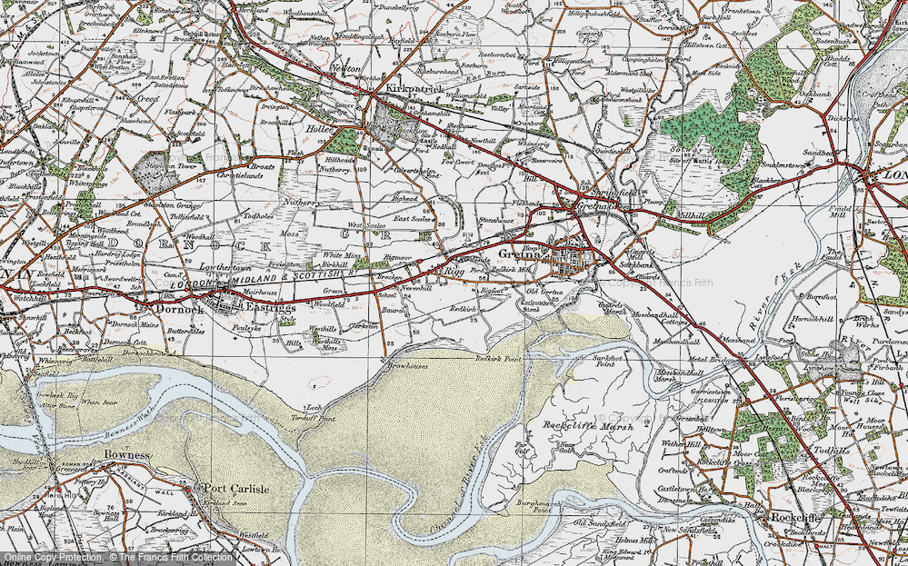 Old Map of Historic Map covering Brackenwood in 1925