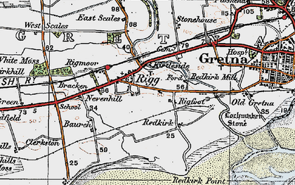 Old map of Rigg in 1925