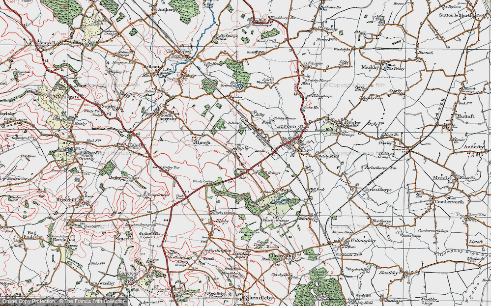 Old Map of Historic Map covering Well Grange in 1923