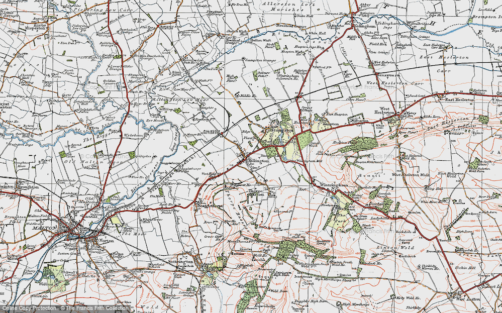 Old Map of Historic Map covering Bassett Ho in 1925