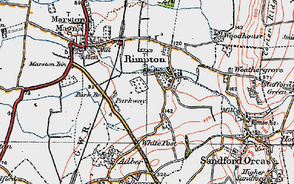Old map of Rimpton in 1919
