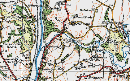 Old map of Rindleford in 1921