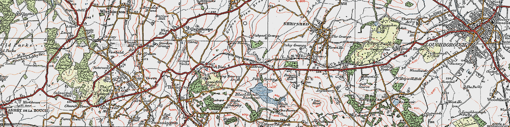 Old map of Blackbrook Resr in 1921