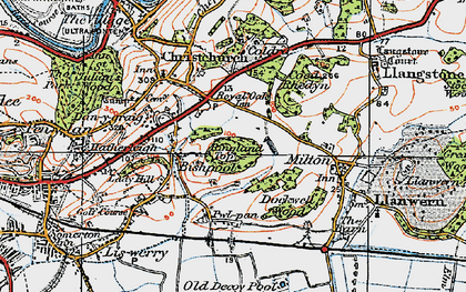Old map of Ringland in 1919