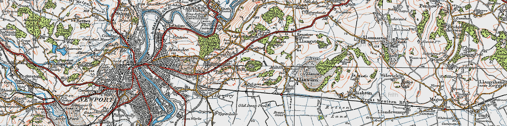 Old map of Ringland in 1919