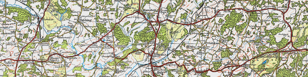 Old map of Buxted Park in 1920