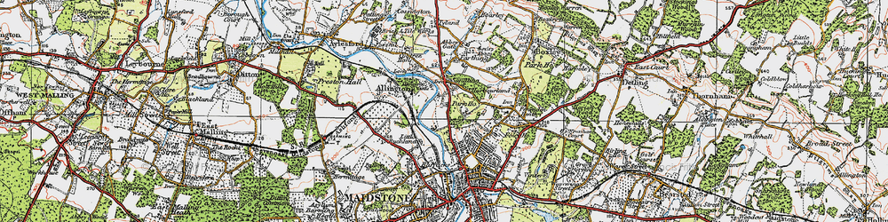 Old map of Allington Castle in 1921