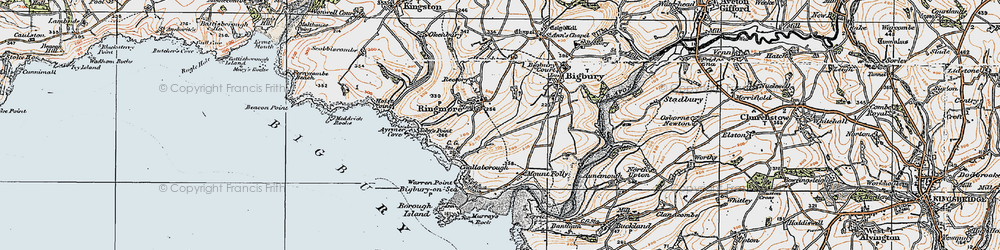 Old map of Ringmore in 1919
