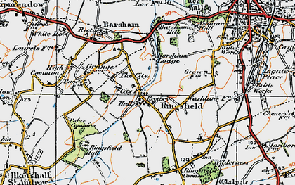 Old map of Barsham Hill in 1921