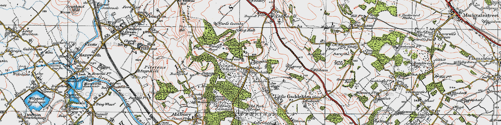 Old map of Ringshall in 1920