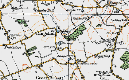 Old map of Ringshall in 1921