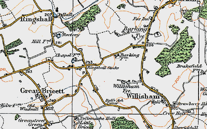 Old map of Ringshall Stocks in 1921
