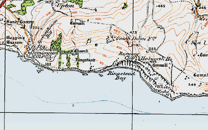 Old map of Burning Cliff in 1919