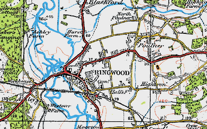 Old map of Ringwood in 1919