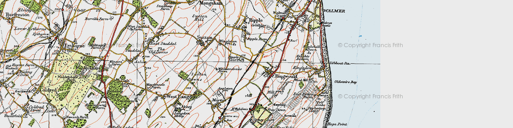 Old map of Ringwould in 1920
